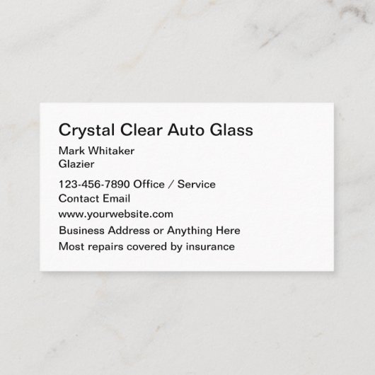 ガラス車の修理サービス新規 名刺 (裏面)