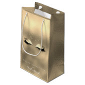 ガラス金ゴールドグリッターメイクアップまつげ美しい白 スモールペーパーバッグ (裏面アングル)