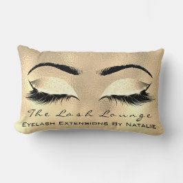 ガラス金ゴールドグリッター名メイクアップラッシュブラウン ランバークッション