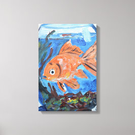 ガラス鉢のきらきら金魚 キャンバスプリント