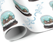 ガラス雪だるま冬の村スノーウィーククリスマス ラッピングペーパー (ロールコーナー)