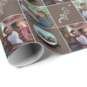 ガラス雪だるま村ブラウンクリスマス2写真 ラッピングペーパー (ロールコーナー)