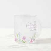 ガラス霜の降りたフラワーティーコーヒーマグ フロストグラスマグカップ (正面右)