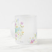 ガラス霜の降りたフラワーティーコーヒーマグ フロストグラスマグカップ (正面左)