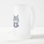 ガラス頭が切れるすりガラスのマグカップ付き猫 フロストグラスビールジョッキ (正面右)