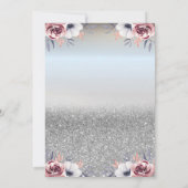 ガラス風船シルバーグリッターバラ退職 招待状 (裏面)