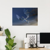 ガラス飛んでいる竜ファンタジーポスター ポスター (ホームオフィス)