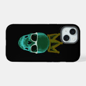 ガラス骸骨と王冠 iPhone 15ケース (裏面横)