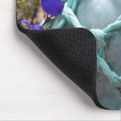 ガラス魚釣りフロート及び花 マウスパッド (コーナー)