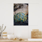 ガラス魚釣りフロート、垂直 ポスター (キッチン)