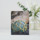 ガラス魚釣りフロート、垂直 ポストカード (スタンド正面)