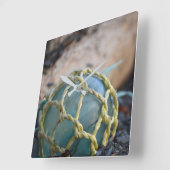 ガラス魚釣り浮き、垂直 スクエア壁時計 (傾斜)