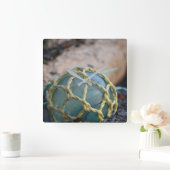 ガラス魚釣り浮き、垂直 スクエア壁時計 (ホーム)