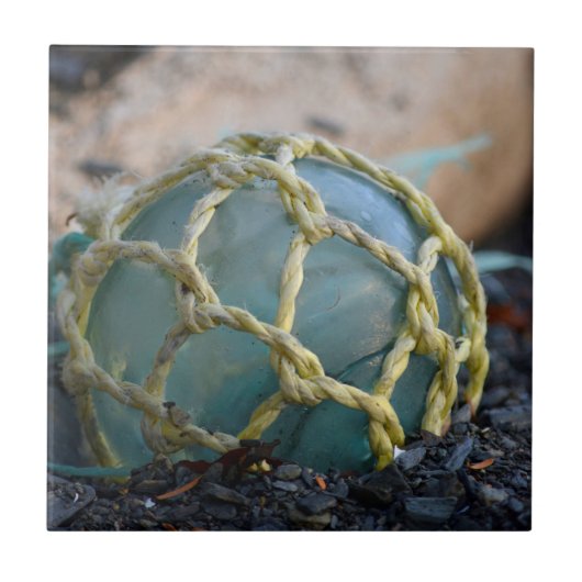 ガラス魚釣り浮き、垂直 タイル (正面)