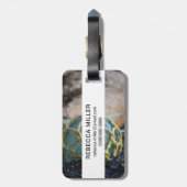 ガラス魚釣り浮き、垂直 ラゲッジタグ (裏面縦)