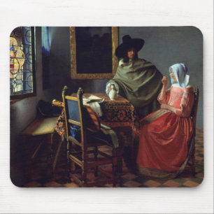ガラス1月Vermeer -ワインの マウスパッド