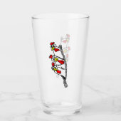 ガラス3羽の漫画の鶏 タンブラーグラス (正面)