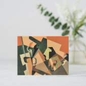 ガラス – ガラスとチェッカーボード ポストカード (スタンド正面)