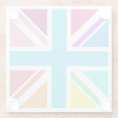 ガラス コースター - マルチカラー ユニオン ジャック フラッグ (裏面)