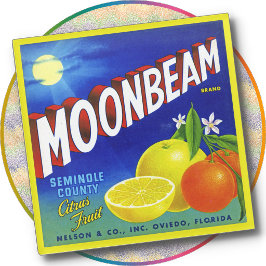 ガラス コースター - ムーンビーム シトラス - 段ボールラベル