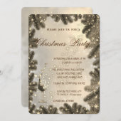 ガラス,ゴールド,木の枝,企業のクリスマスパーティー 招待状 (正面/裏面)