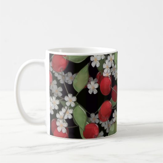 ガラス タイル 3D リキッド 桜 花 満開 コーヒーマグカップ (左)