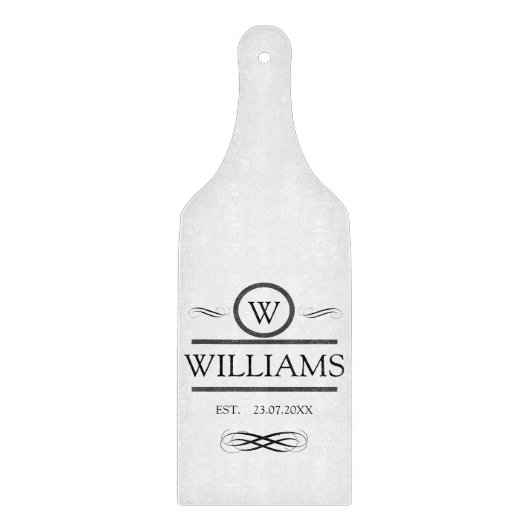 ガラス チェーズボード - 家族の名前 カッティングボード (正面)