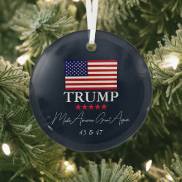 ガラス ドナルド・トランプ大統領 クリスマス オブジェ ガラスオーナメント