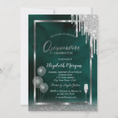 ガラス、バルーン、グリッタードリップ、グリーンキンセニェラ 招待状 (正面)