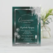 ガラス、バルーン、グリッタードリップ、グリーンキンセニェラ 招待状 (スタンド正面)