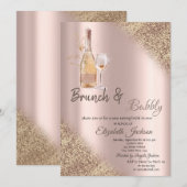 ガラス、ボトルグリッター《写真》ぼけ味ブランチ&バブリー 招待状 (正面/裏面)