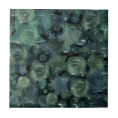 ガラス，星，バラ タイル (正面)