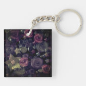 ガラス、星、花セラミックタイル キーホルダー (裏面)