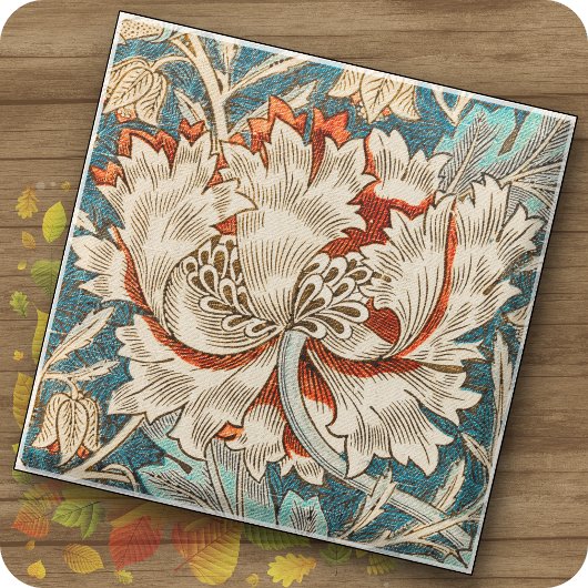 ガラスCOASTER -ハニーサックルデザイン – ウィリアム・モリス ガラスコースター