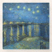 ガラスCOASTER - "Starry Night Rhone" - van ゴッホ ガラスコースター (正面)