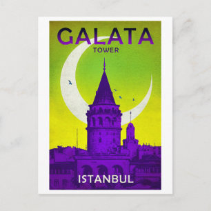 ガラタ塔 イスタンブール トルコ レトロ 旅行 ポストカード