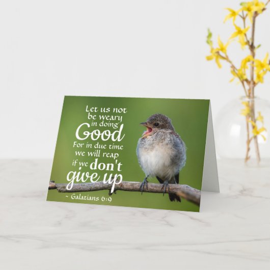 ガラティア人6時9分、善行に飽きないようにしよう カード (黄色い花)