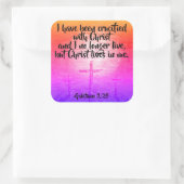 ガラテヤ2:20キリスト教の聖書の聖なる書物、 経典シール スクエアシール (バッグ)