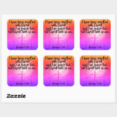 ガラテヤ2:20キリスト教の聖書の聖なる書物、 経典シール スクエアシール (シート)