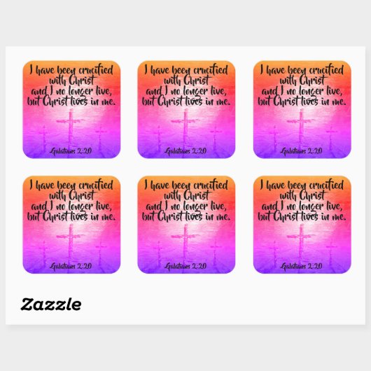 ガラテヤ2:20キリスト教の聖書の聖なる書物、 経典シール スクエアシール (シート)