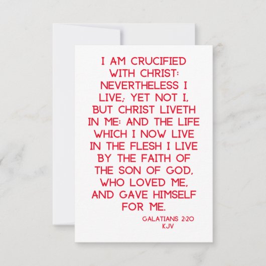 ガラテヤ2:20 KJV聖書聖なる書物、 経典挨拶 カード (正面)