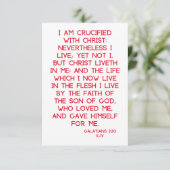 ガラテヤ2:20 KJV聖書聖なる書物、 経典挨拶 カード (スタンド正面)