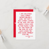 ガラテヤ2:20 KJV聖書聖なる書物、 経典挨拶 カード (正面/裏面インサイチュ)