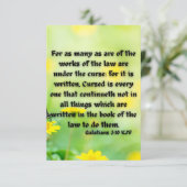 ガラテヤ3:10 KJVバイブル聖句Pic Flat Greeting カード (スタンド正面)