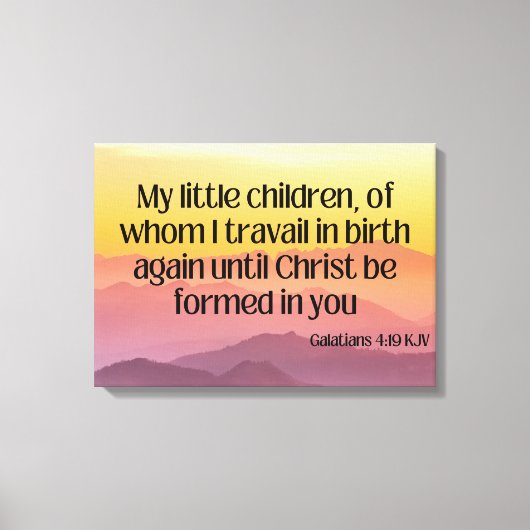 ガラテヤ4:19 Bible Verse KJV Pic Wall Art キャンバスプリント (正面)