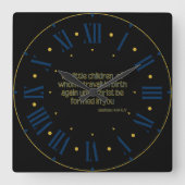 ガラテヤ4:19 KJV聖書ローマ数字 スクエア壁時計 (正面)