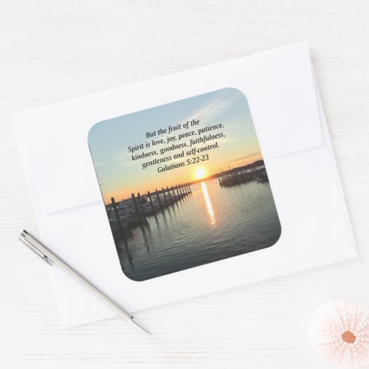 ガラテヤ5日没の写真 スクエアシール (封筒)