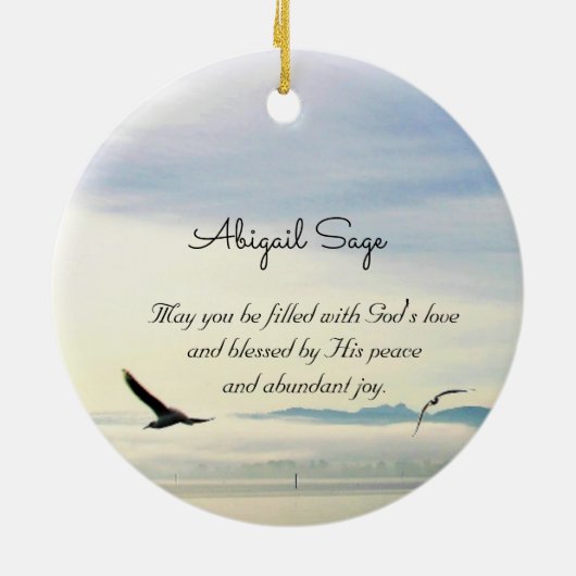 ガラテヤ5:1キリストは私達に自由なクリスマスを設定した セラミックオーナメント (裏面)