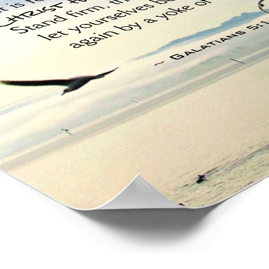 ガラテヤ5:1自由のためにキリストは私たちを自由にした ポスター (角)