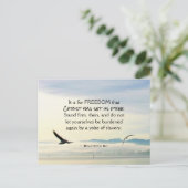 ガラテヤ5:1自由のためにキリストは私たちを自由にした ポストカード (スタンド正面)